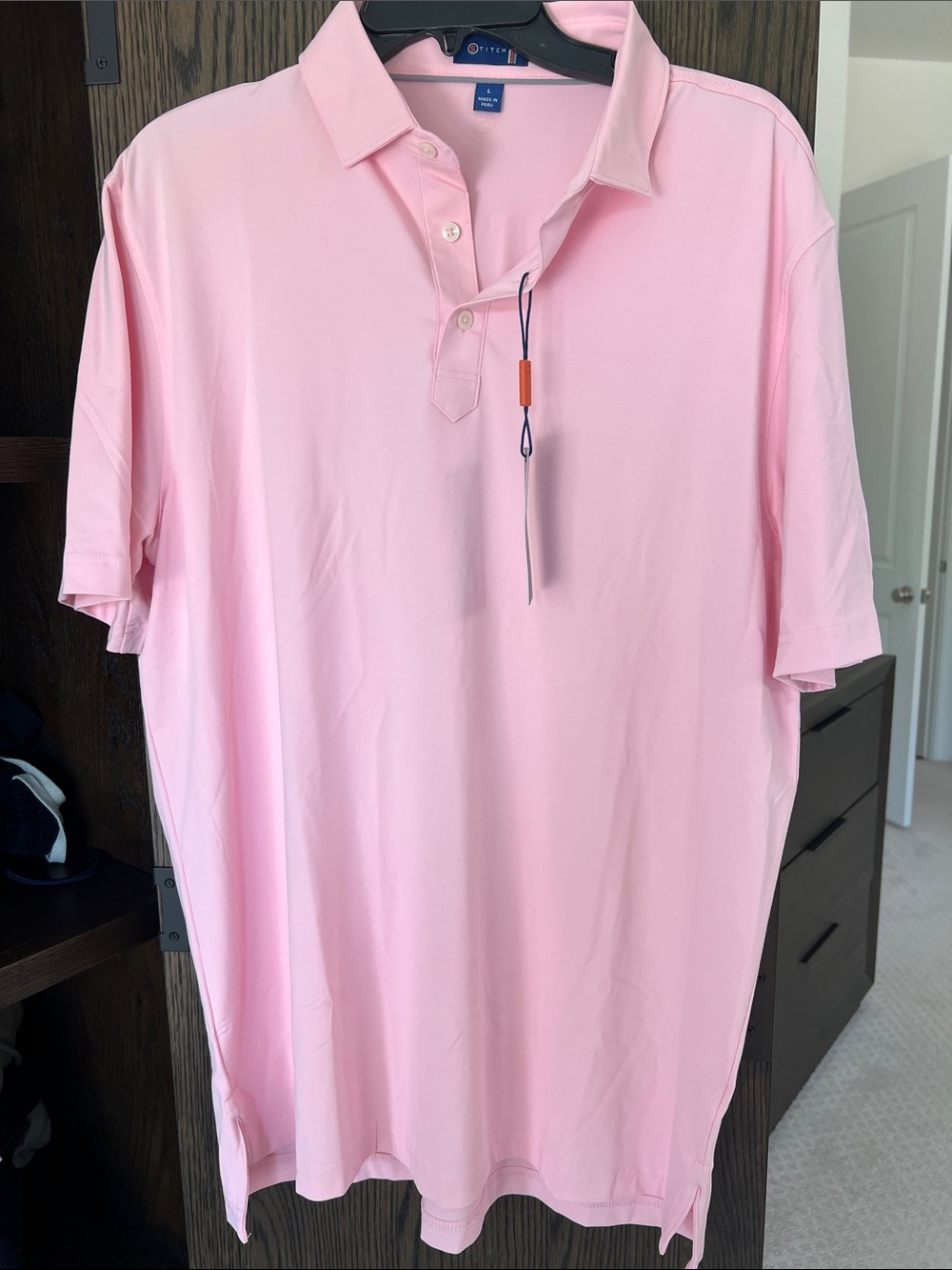 Men's Stitch Golf Pink Short-Sleeve Polo NWT